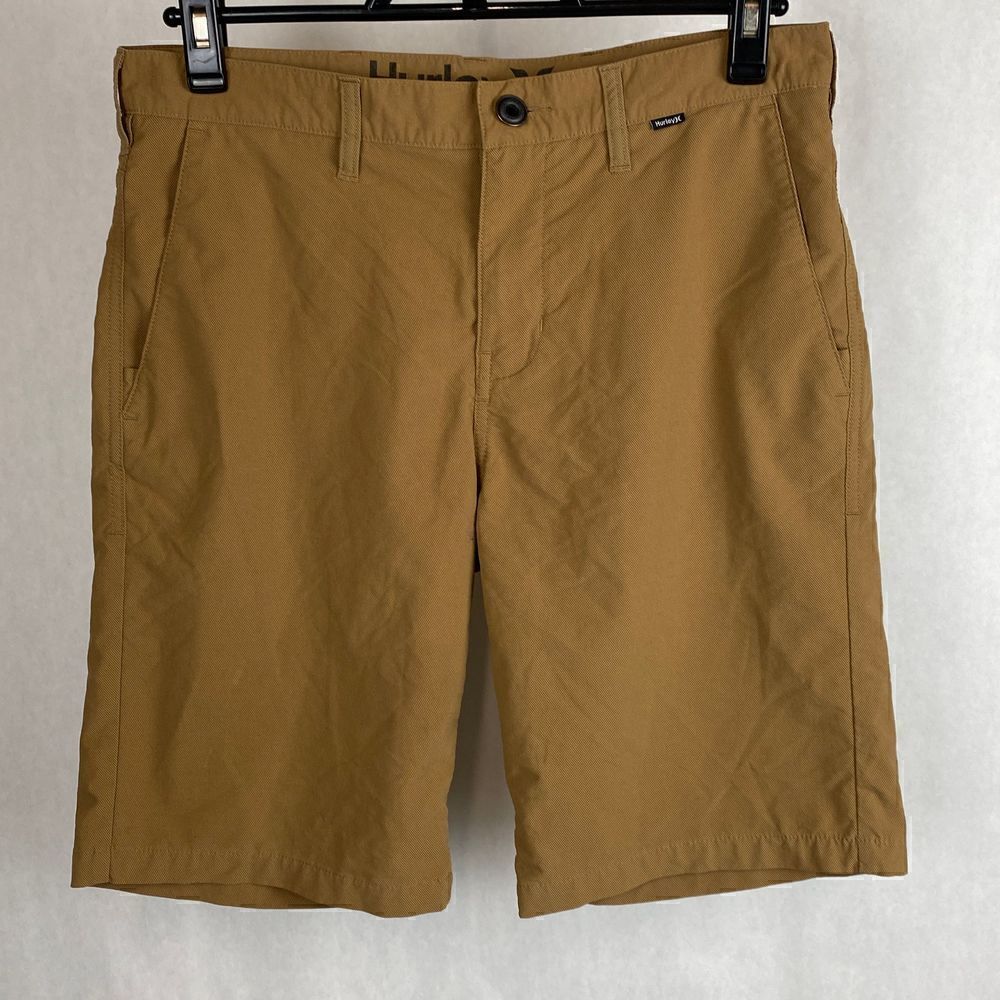 Hurley Mens Size 30 Brown Khaki Flat Front Button Front